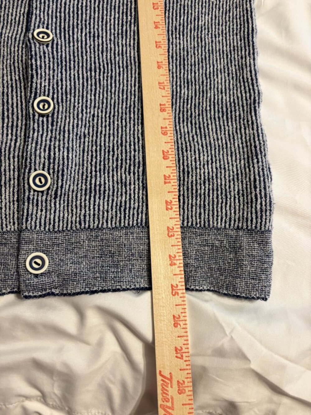 Puritan Gary Player Mens Striped Cardigan Sweater Navy & White Size M - Picture 5 of 8